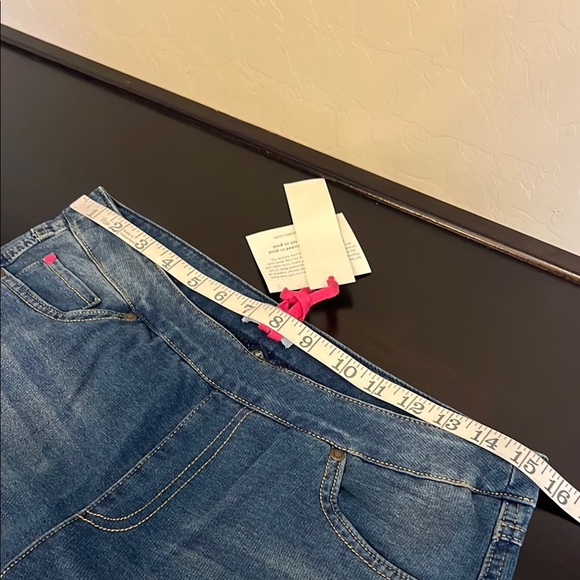 Pajama Jeans bootcut pull up elastic waist, medium wash blue, size S, NWT - Picture 4 of 16